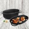 Granite roaster with lid 2in1 GRANDE 10 l, 43x28 cm