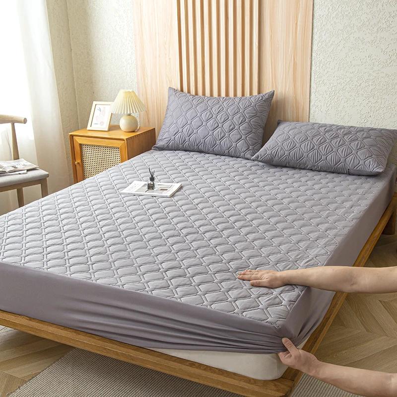 Супер водонепроницаемый стеганый матрас для кровати, набор чехлов для односпальной двуспальной кровати, защита от намокания, пылезащитная простыня на кровати