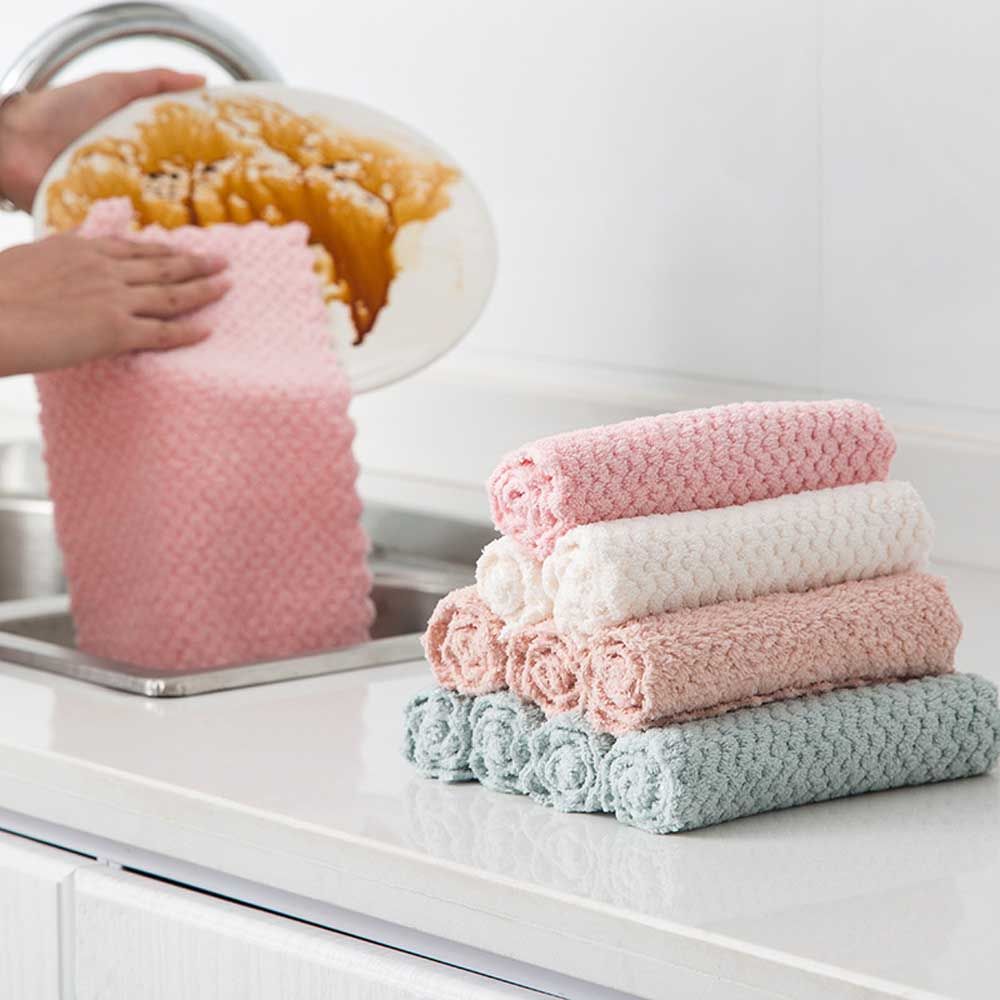 Window Microfiber Kitchen Supplies Absorbent Cleaning Rags Washing Towel Dishcloth Cleaning Cloth