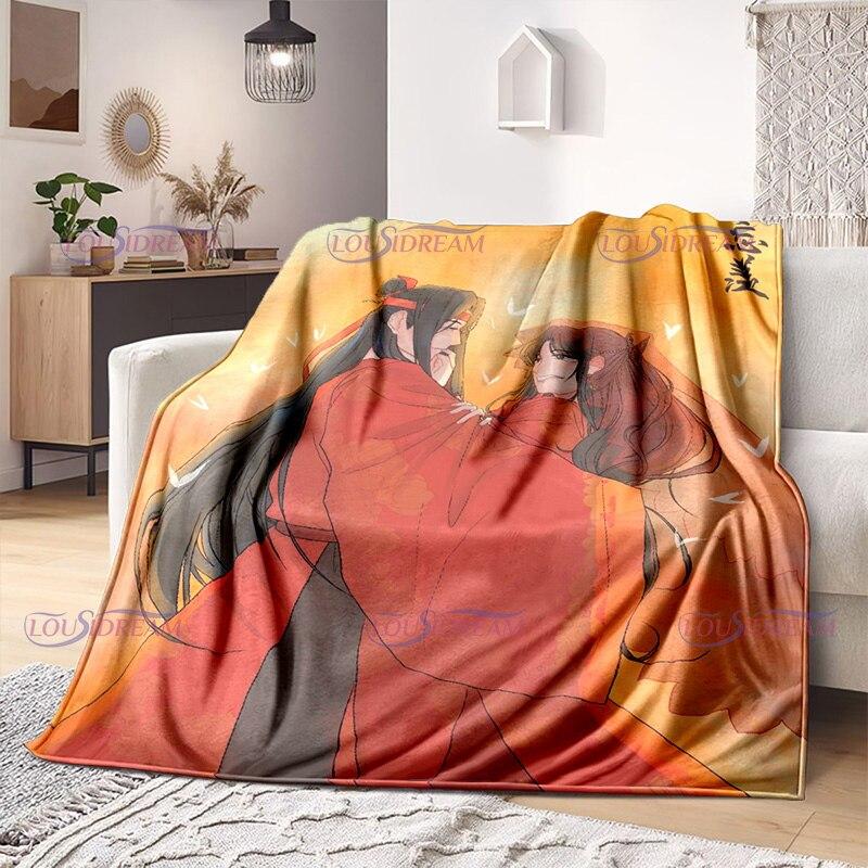 Comics Cartoon Mo Dao Zu Shi Wei Wuxian Flannel Blanket Sofa Girl Warm Home Lan Wangji Blanket Gift Customize Woman Bedding