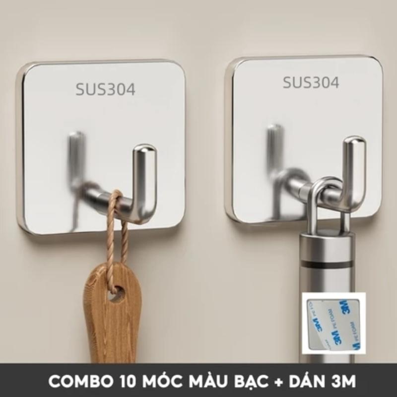 Stainless Steel Self Adhesive Wall Hooks 5/10Pcs Heavy Duty Waterproof Anti Corrosion for Balcony Hanging Potted Plants Small Sundries