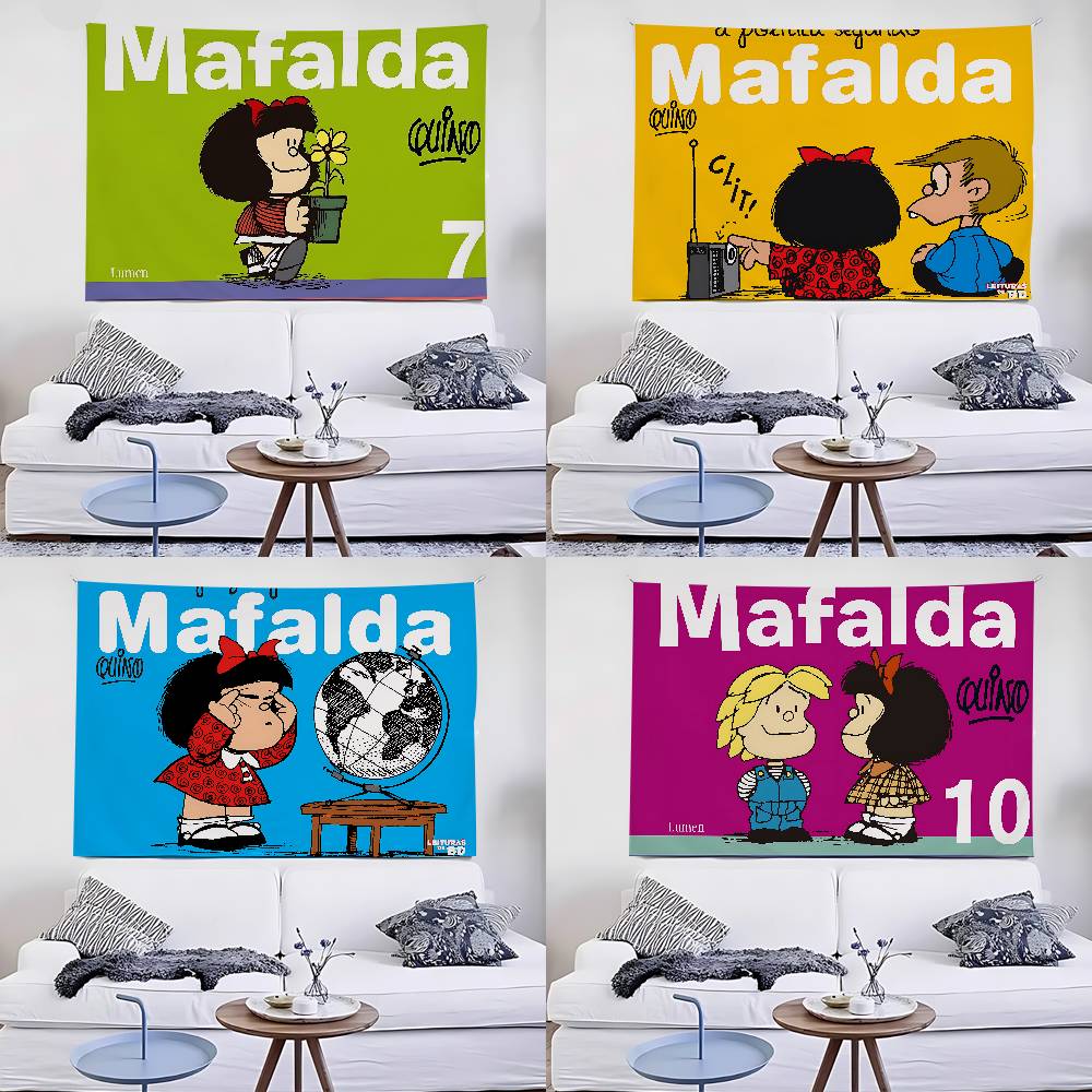 Mafalda Girl Tapestry Wall Hanging Tapestry Art Deco Blanket Curtain Hanging At Home Bedroom Living Room Decor