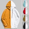 Long Sleeve Drawstring Pullover Hoodie Unisex Autumn Winter Color Matching Hooded Sweatshirt