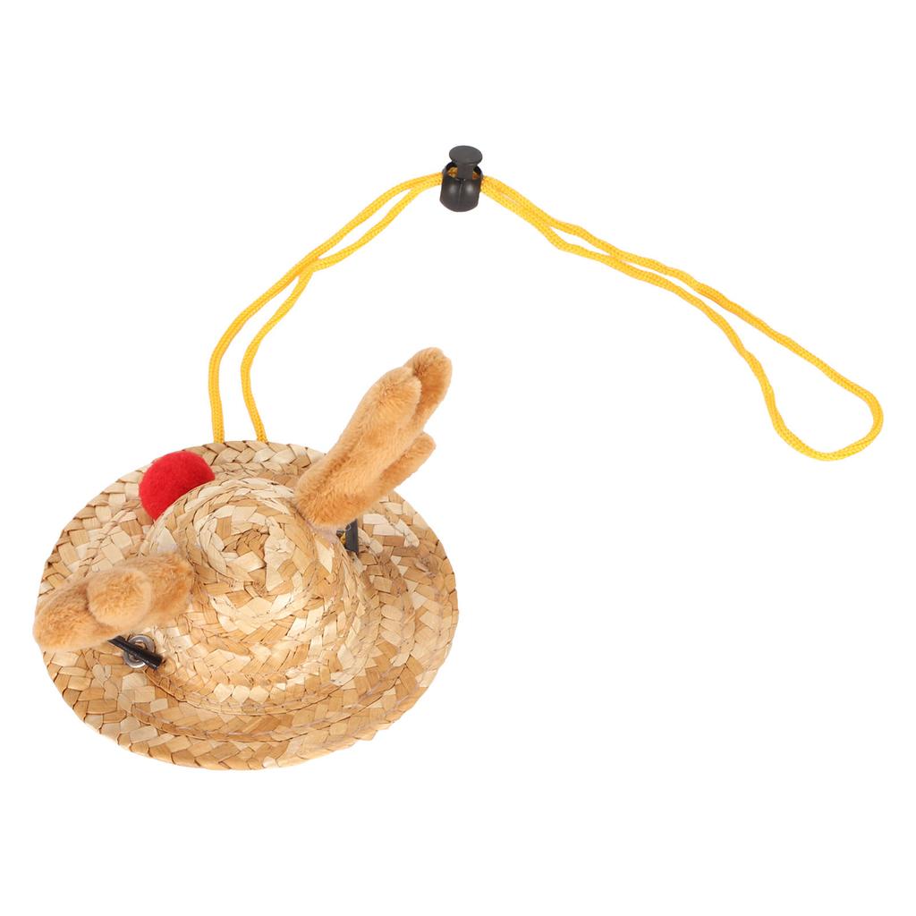 Шляпа бородатого дракона в форме рогов лося с регулируемой пряжкой на ремне для маленьких домашних животных, соломенная шляпа для ящерицы