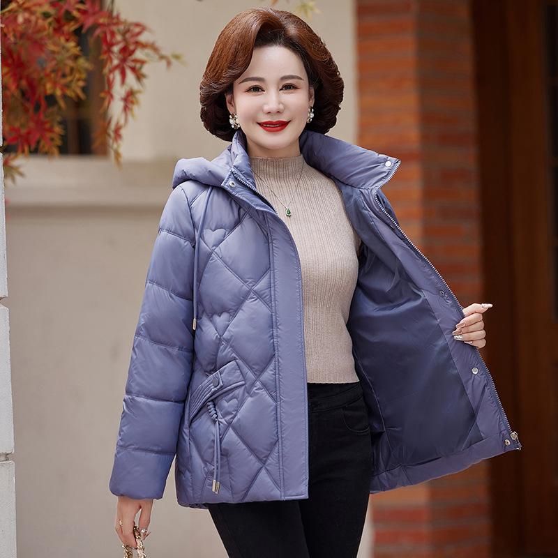 Женская осенне-зимняя куртка однотонная с капюшоном свободная короткая утолщенная ветрозащитная куртка для мам