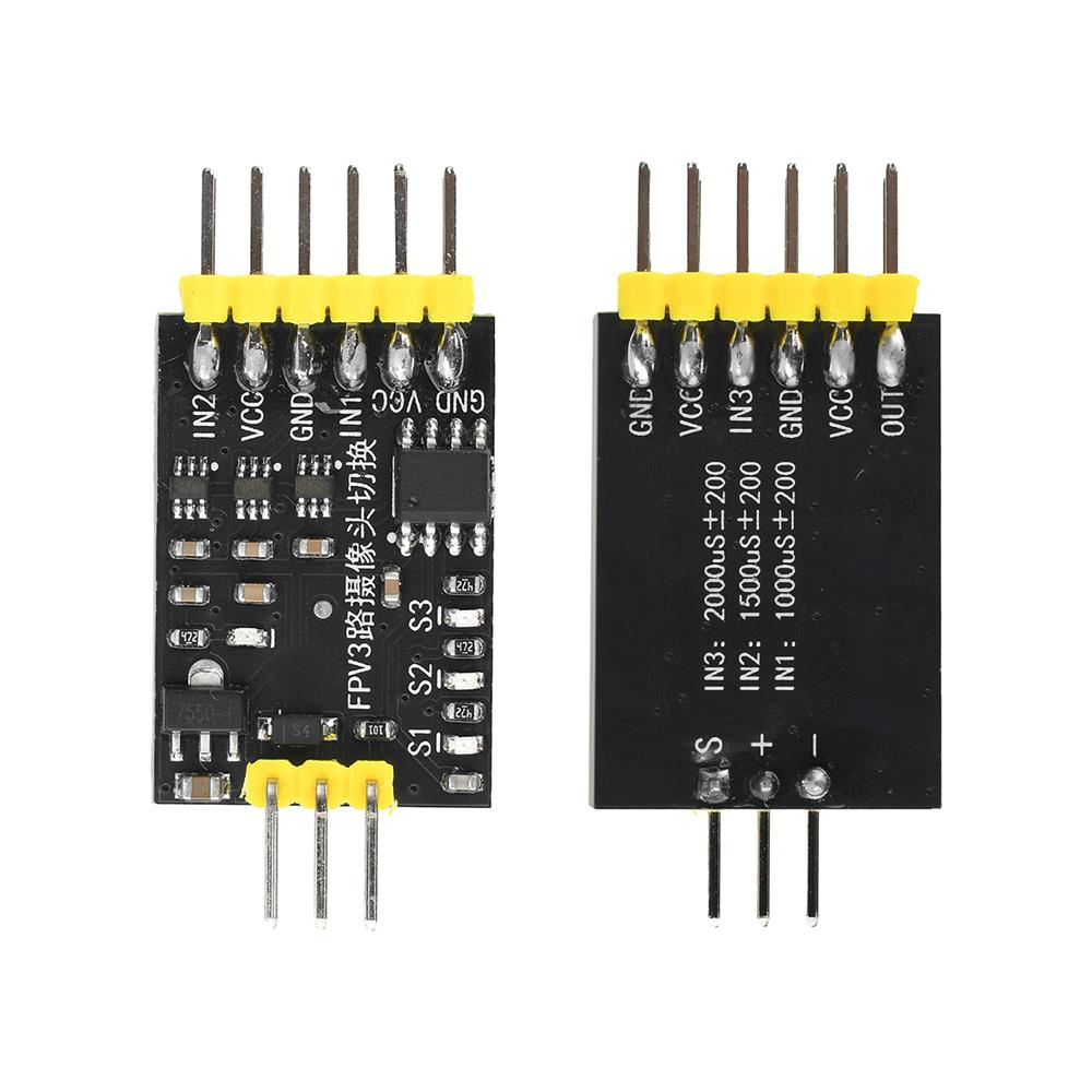 DC 5-12V 3-Channel Video Switcher Module FPV 3-Camera Switching with PWM Control Suitable for RC Drones and FPV Drones