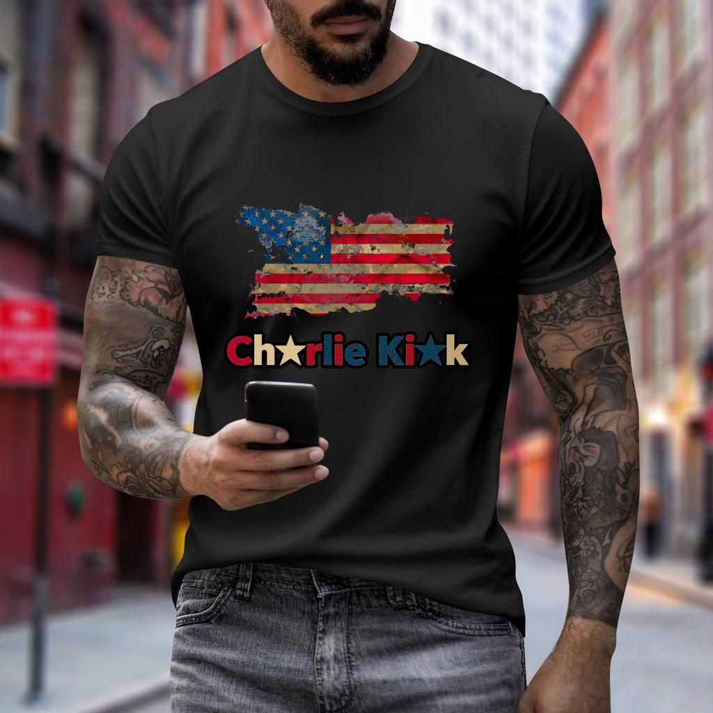 Men's Printed Short Sleeve T-Shirt Men's Loose Casual Short Sleeve Top