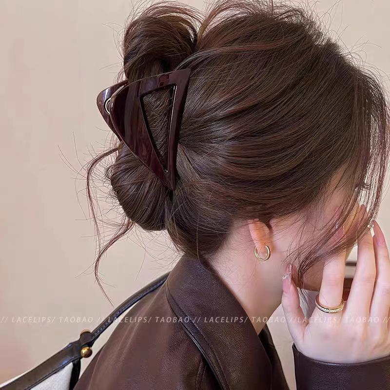 Элегантный большой зажим-коготь для волос для густых волос - Высококачественный корейский зажим-акула для прически
