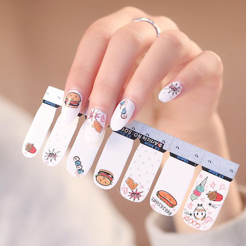 Ins Style Korean Nail Polish Film Full-on Nail Art Sticker 14-finger Printed Nail Sticker Nail Art Sticker Nail Art Sticker