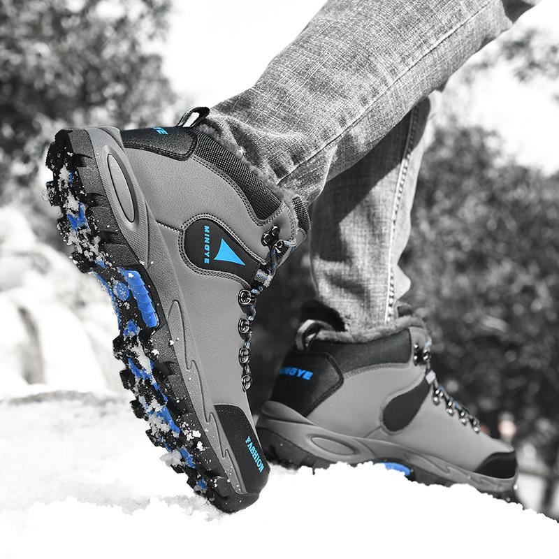 Мужская зимняя обувь с высоким берцем, уличная походная обувь, обувь большого размера 39–47