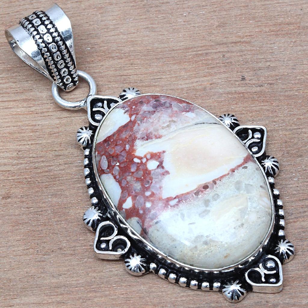 Pendant Wild Horse Jasper Gemstone Handmade Gift For Her Silver Jewelry 2.25