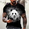 New Fun Animal Panda Pattern Men's T-Shirt Printed T-Shirt Fashion Round Neck Plus Size Short Sleeve Personalized Men's T-Shirts