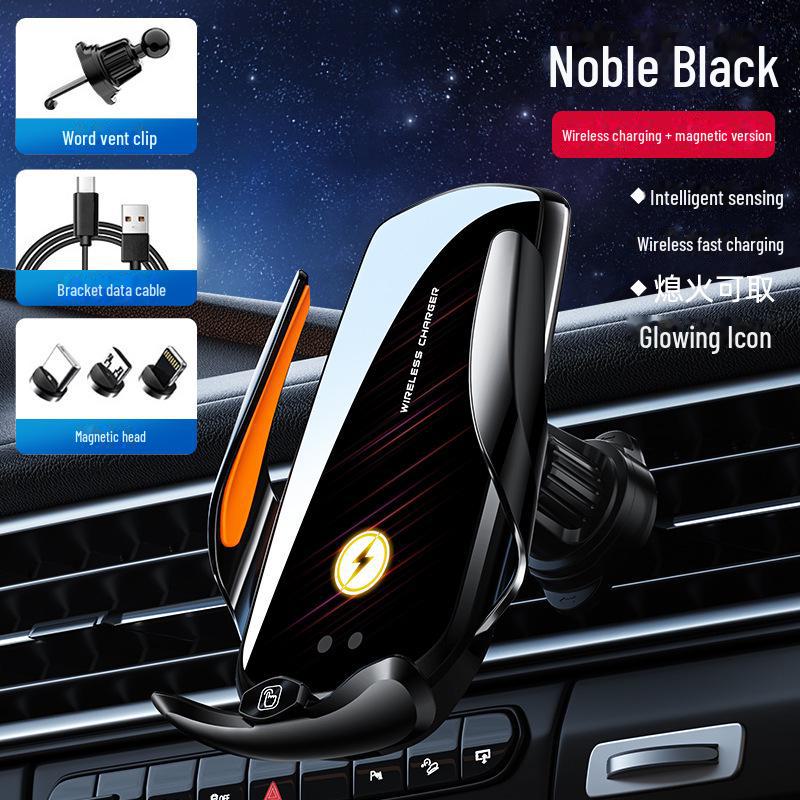 Smart Wireless Charging Car Phone Holder with Auto-Sensing Open/Close for Navigation