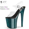 Модные 20 см Высокие Каблуки Сексуальные Платформы Сандалии Стриптиз Обувь для Танцев Женские Свадебные Разноцветные Большие Размеры Женские Сандалии Лето