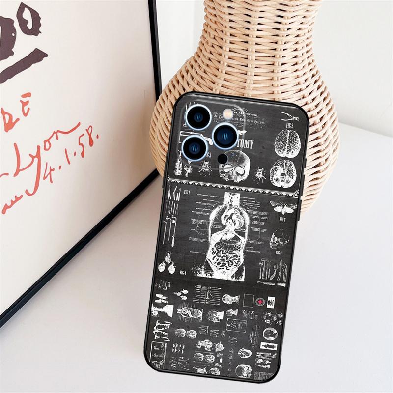 Радиологический Человеческий Органы Скелет Чехлы для iPhone 14 Pro 11 16 15 Pro Max 12 13 Mini Plus XS X XR Funda