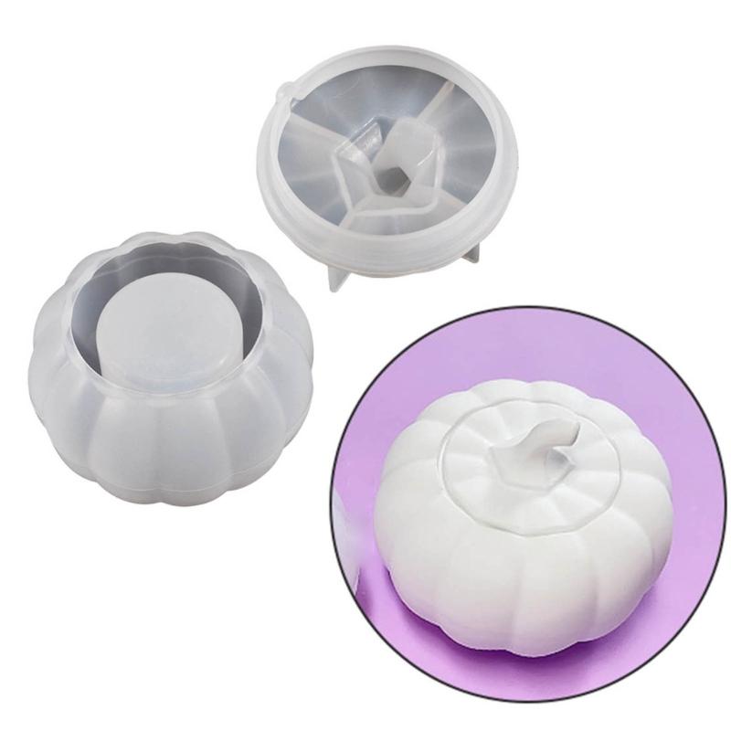 3D Pumpkin Jar Resin Mold Storgae Box with Lid Silicone Molds Storage Container Crystal Epoxy Mould Jewelry Making