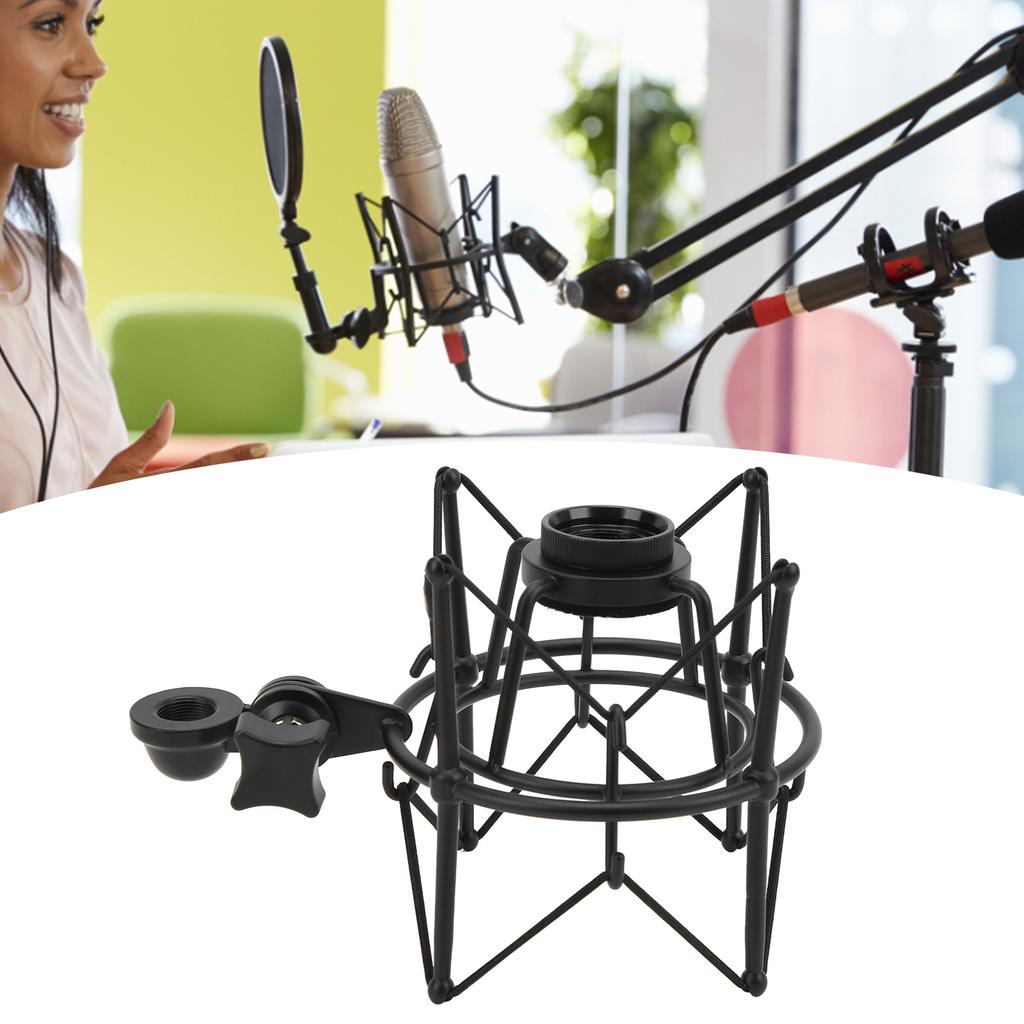 Microphone Shock Mount Clip Mic Anti Vibration Holder for Live Streaming Recording Studio