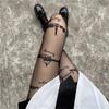 Star Print Black Women Tights Mesh Sexy Transparent Pantyhose Female Summer Stretch Nylon Hosiery Stockings Nightclub Hosiery