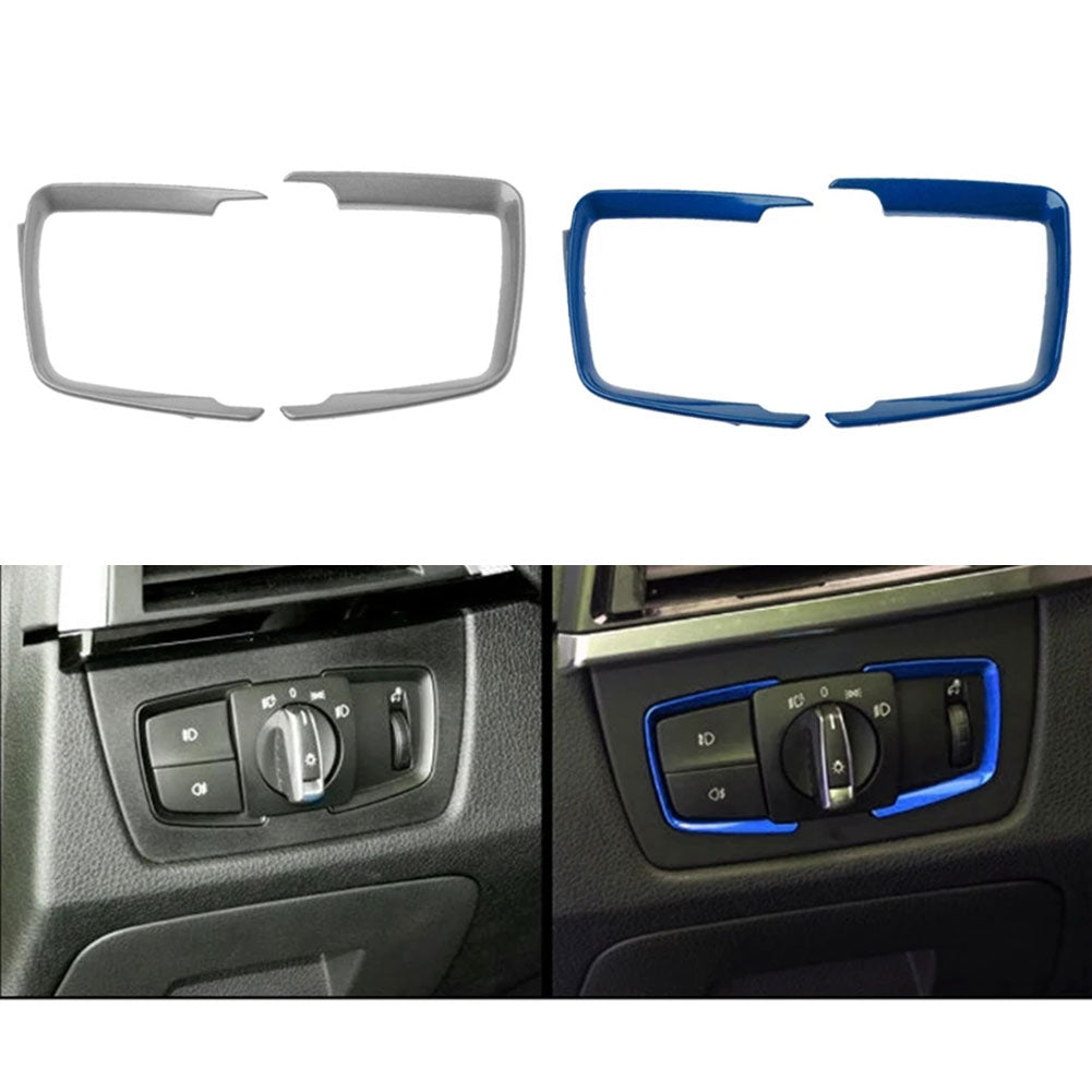 2 шт., наклейка на рамку переключателя фар салона автомобиля, ABS для BMW F30 F31 F32 F34 3 4, аксессуары для стайлинга автомобиля