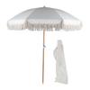Patio Umbrella with Fringe 8 Fiberglass Ribs UV Proof Large Outdoor Table Market Umbrella for