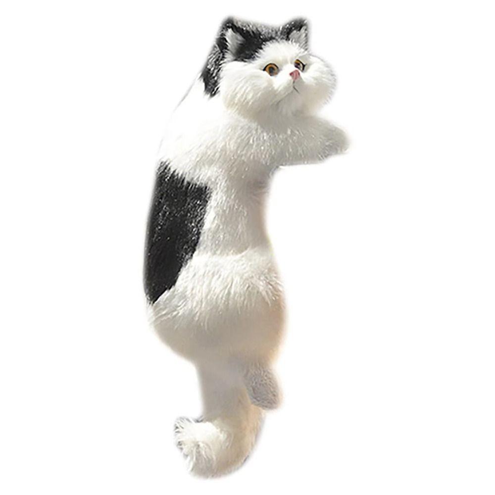Furry Simulation Cat Hanging Ornament Realistic Fake Cat Model  for Desktop Decor