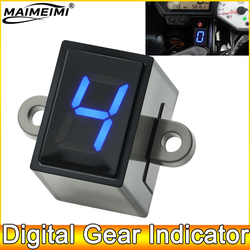 Digital Gear Indicator Universal 6 Speed Motorcycle Motorbike Digital Gear Indicator LED Display Shift Lever Magnet Gear