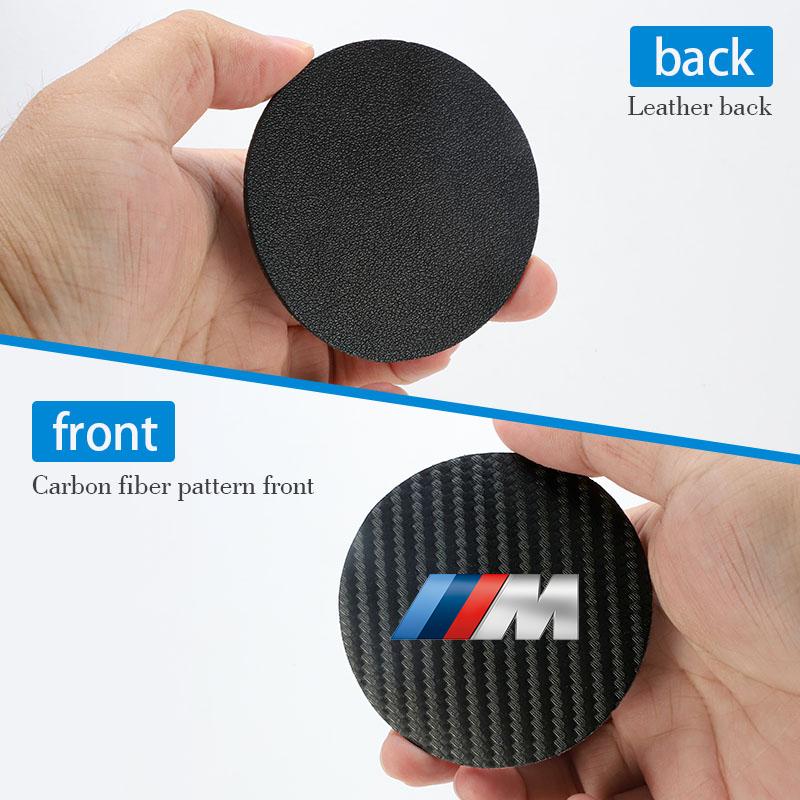 BAUVK1 2Pcs Car Waterproof Coaster Non Slip Water Cup Pad Mat For BMW M Performance G30 G32 G01 G02 G05 G06 G07 G26 F40 F20 E60 F10 E39