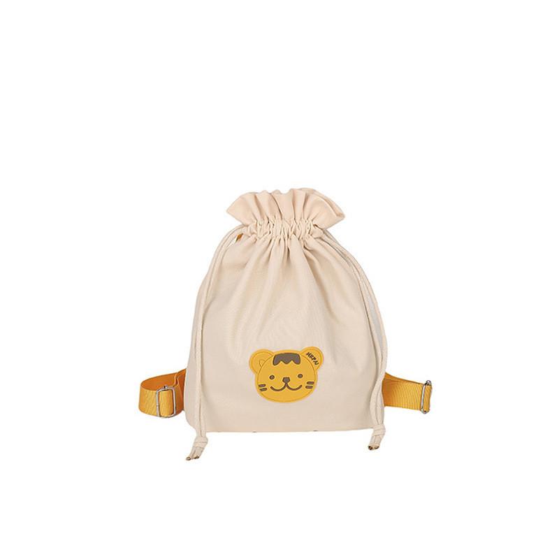 Adorable Unisex Kids Canvas Backpack Featuring Cute Bear Design With Breathable Comfort