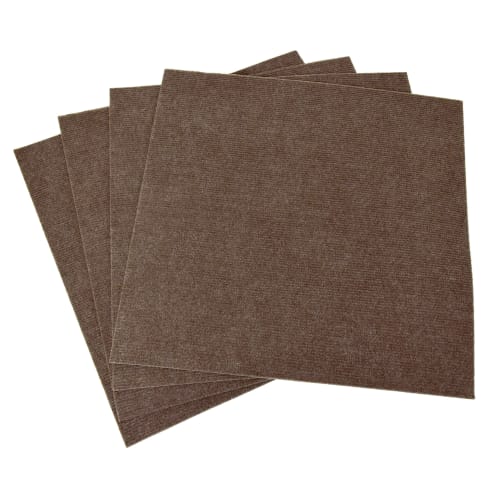 Watanabe Industries Japanese-Made Tile Carpet, Adhesive Pita Mat, Loop, Set of 4, 45x45cm, Brown