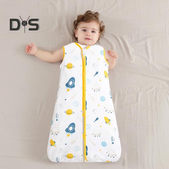Спальный мешок для малышей 6-24 месяцев, органический хлопок, удобное одеяло, без рукавов, TOG 0,5, двойная молния, спальный мешок для малышей, легкие спальные мешки для