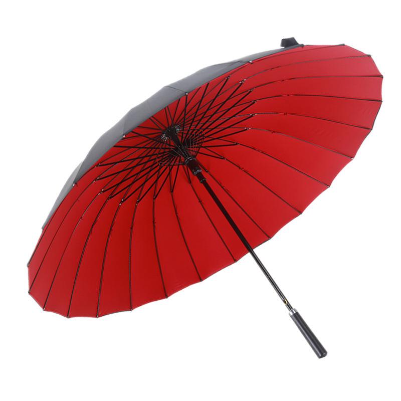 Extra Large Double Layer Men's Umbrella - 24 Bone, Long Handle, Reinforced, Thickened, Wind & Rain Resistant.