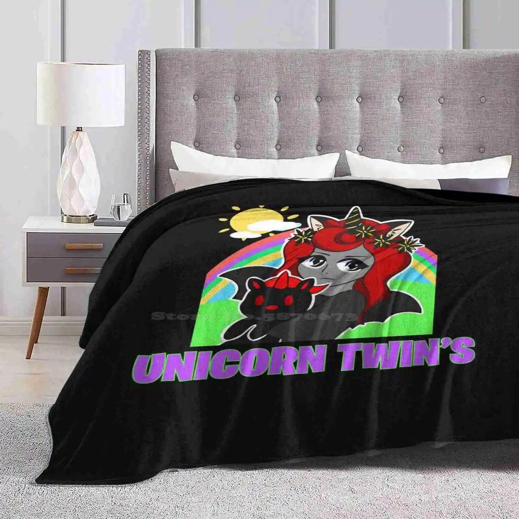 Unicorn Twins Blanket Soft Warm Travel Portable Blanket Iamsanna Gamer Funneh I Am Sanna Pink Gaming Leah Ashe Moody Krew Cute