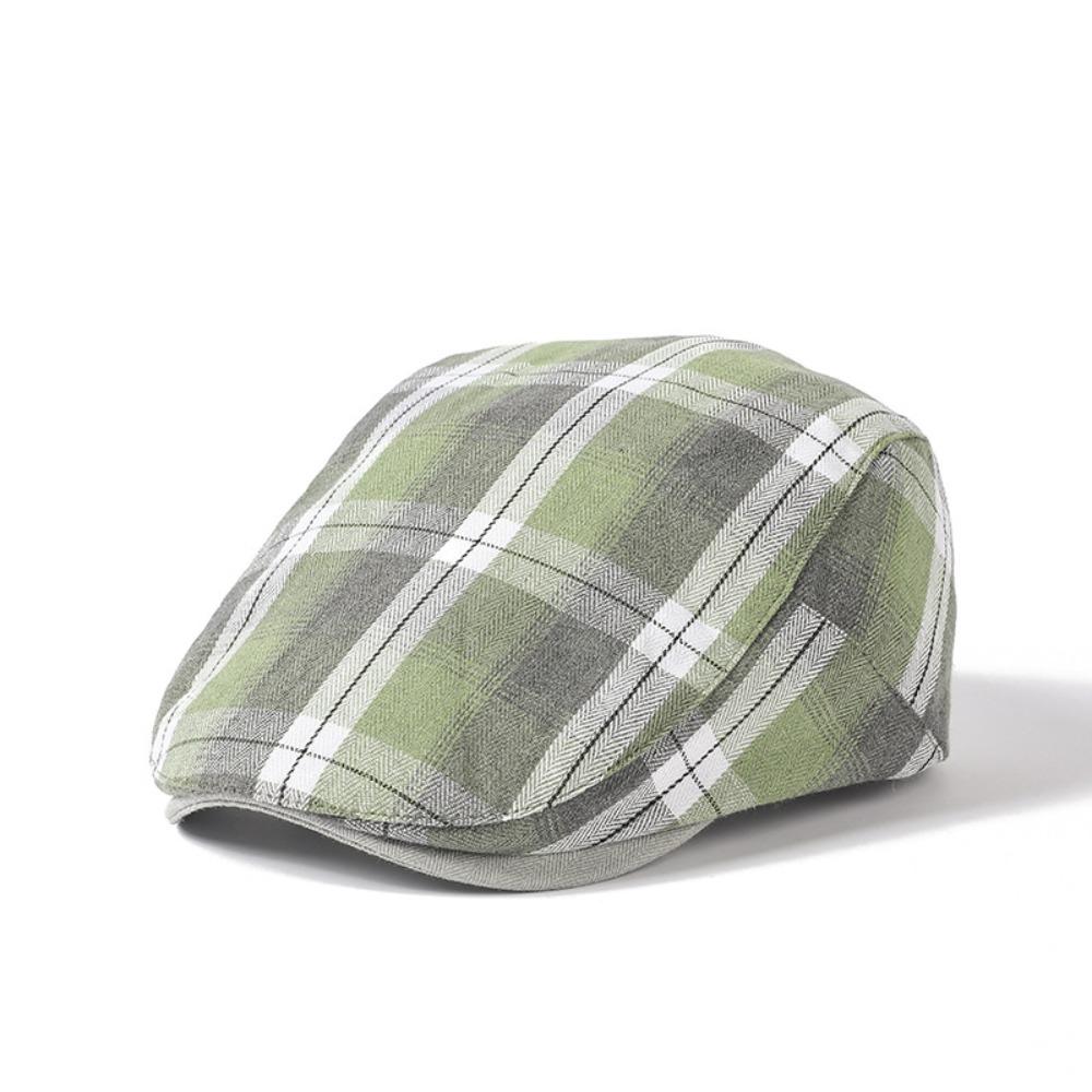 Colorful Plaid Dot Beret Checkered Pattern Retro Painter Hat Personality Forward Cap Ladies
