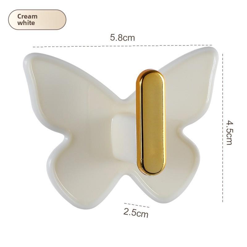 1PCS New Butterfly Hook Light Luxury Bathroom Punch-free Adhesive Hook Strong Load-bearing Kitchen Door Key Bag Hook