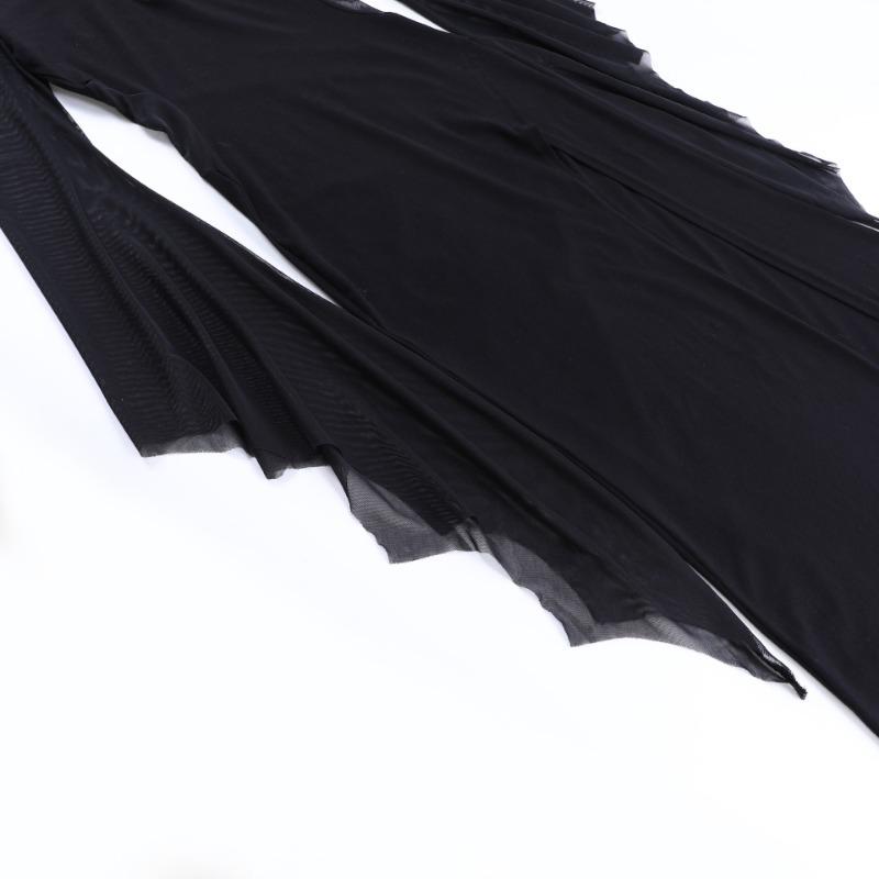 AltGoth Темно-готическое черное вечернее платье для женщин в винтажном стиле на Хэллоуин Fairycore Grunge Mesh Patchwork со шнуровкой и расклешенными рукавами Платье для женщин