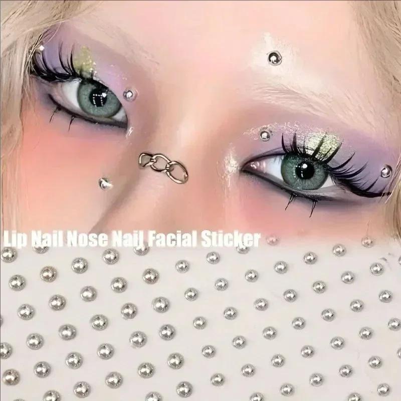 180pcs Non Piercing Fake Nose Lip Sticker Disposable Belly Eyebrow Lip Piercing Jewelry Non Piercied Earring Button Stickers