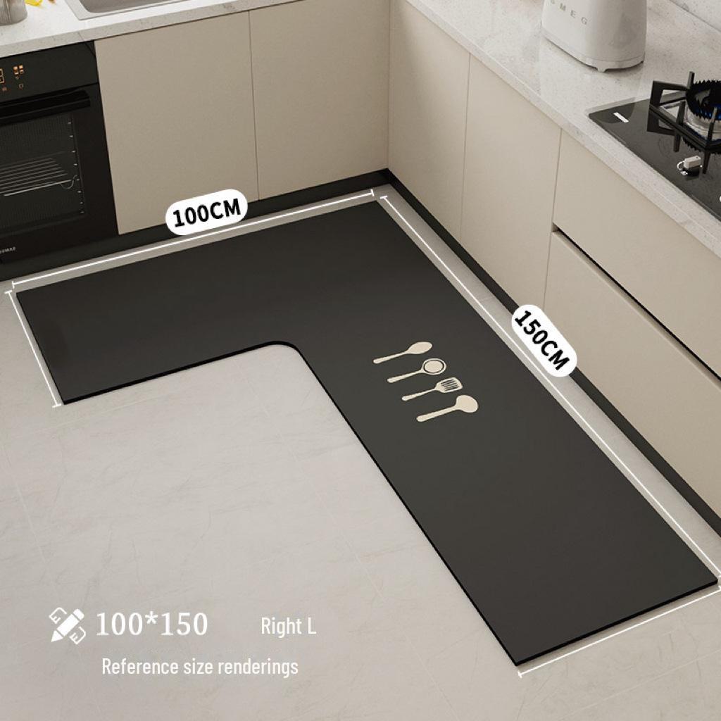 Г-образный абсорбирующий кухонный коврик - мягкий, устойчивый к грязи, простой в уходе, напольный коврик с диатомовой грязью