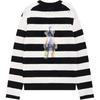 WE11DONE Striped Cotton Knit Drop Shoulder Sweater Unisex sweater Ivory WD-KT0-25-655-U-IV