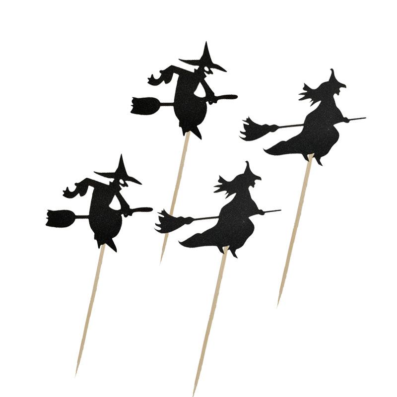 Набор из 8 шт., вставка для торта ведьмы на Хэллоуин, вечернее платье, праздничное украшение, плагин для выпечки для вечеринок