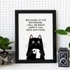 Abstract Humor Funny Bathroom Quote Posters Black White Pet Cats Prints Canvas Painting Wall Art Pictures WC Toilet Room Decor No Frame