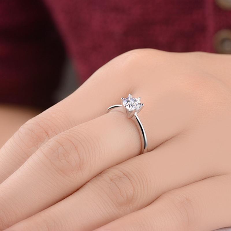Lindon Classic Copper Alloy Zircon Ring Ladies Jewelry Wedding Promise Party Gift