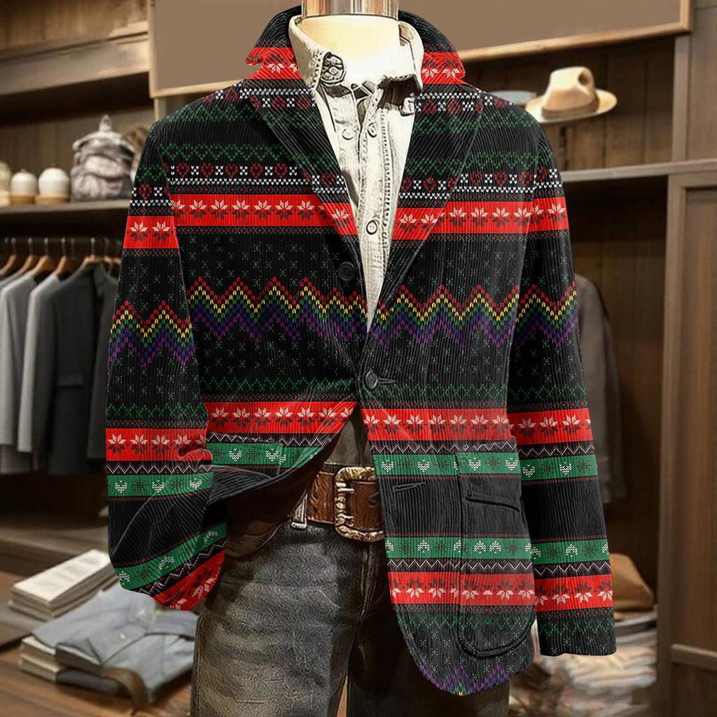 Мужской уродливый рождественский вельветовый теплый карманный пиджак-кардиган, мужской повседневный костюм
