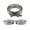 Broyear NEW 2" 2.5" 3" 3.5"  51mm 57mm 63mm 76mm Self Aligning Male/Female V-Band Vband Clamp CNC Stainless Steel Flange Kit
