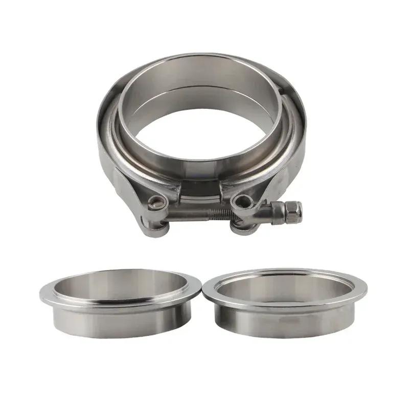 Broyear NEW 2" 2.5" 3" 3.5" 51mm 57mm 63mm 76mm Self Aligning Male/Female V-Band Vband Clamp CNC Stainless Steel Flange Kit