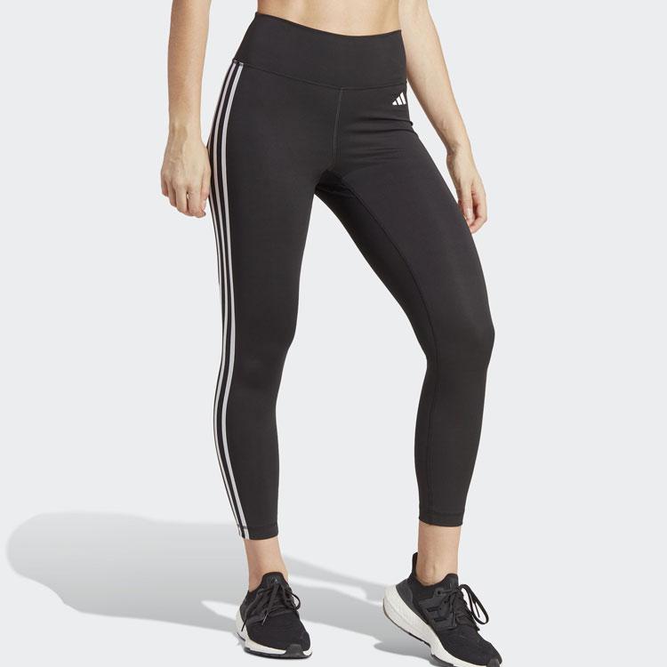 Adidas Striped Quick-Dry Training Tights Women Bottoms Black HT5438