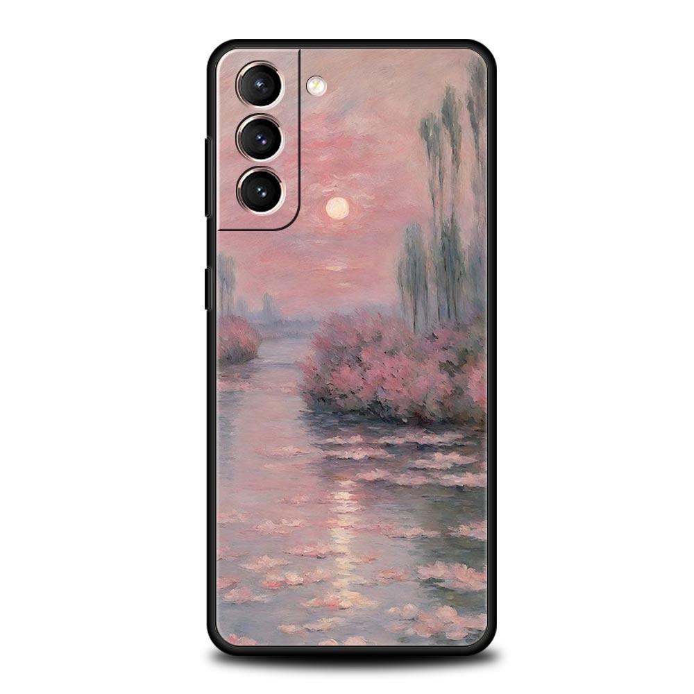 Чехол для телефона Claude Monet Garden Paint Art для Samsung Galaxy S26 Ultra S25 Plus S24 FE S23 S22 5G S21 S20 Черный Мягкий