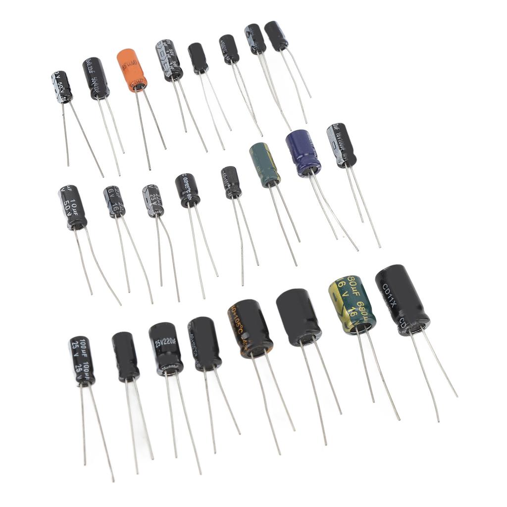 500 шт. Электролитический конденсатор 0,1 мкФ?1000 мкФ 16 В?Ассортимент алюминиевых конденсаторов 50 В, 24 номинала