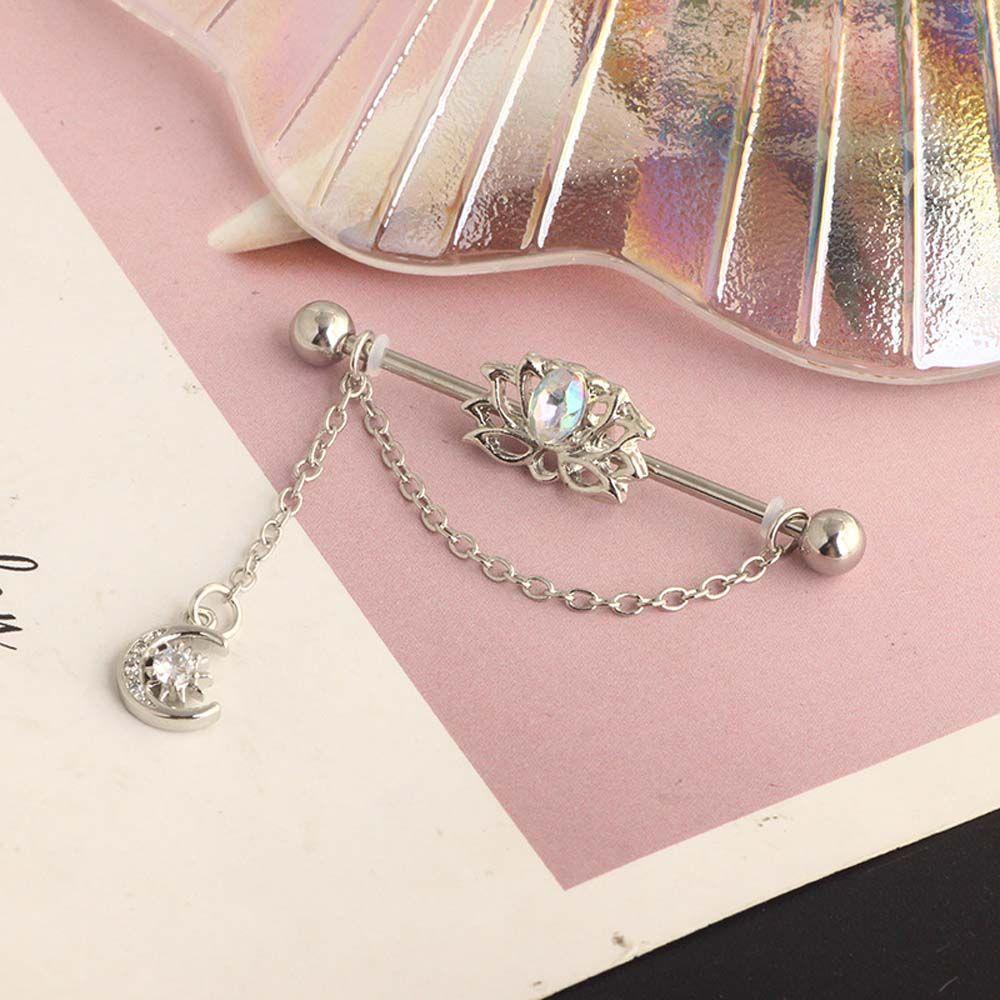 Earrings Heart Pendant Girls Gift Arrow Barbell Cartilage Stud Earrings Ear Bone Stud Industrial Barbell Earring Long Ear Stud