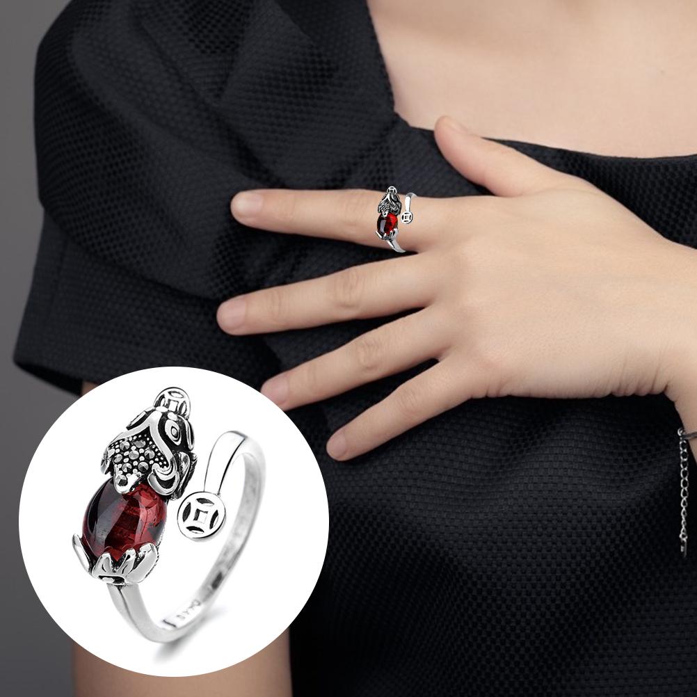 Feng Shui Ring Pixiu Mani Mantra Protection Finger Ring Wealth Ring Amulet Wealth Lucky Open Adjustable Ring Buddhist