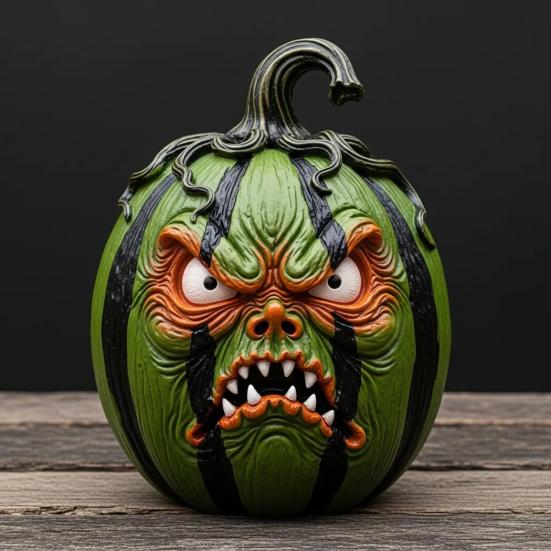 Хэллоуин Тыква Фигурка Смола Тыква Лицо Скульптура Жуткая Тыква Хэллоуин Декор для Дома Офиса Настольное Украшение